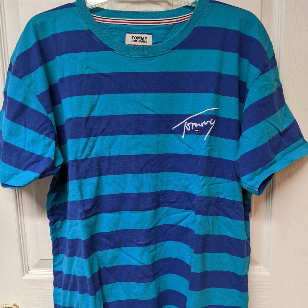 Tommy 90s Style Script Logo T shirt XL